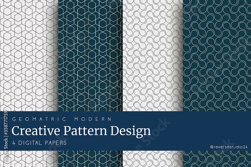 geometric modern creative pattern design ( 4 digital paper ). Vector illustrator