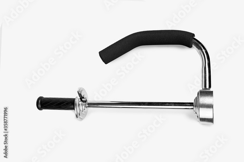 Dispenser for stretch film on a white background, catalog photo of equipment for stretch film