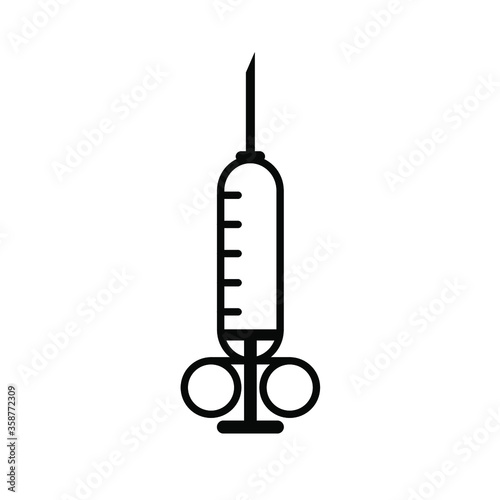 Injections and medicines Vaccine and syringe Vector icon illustration