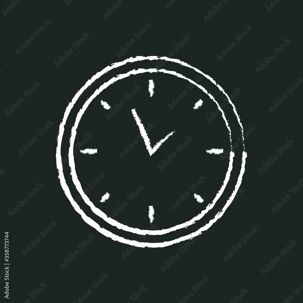 round watch with hands, chalk icon round watch with hands, chalk icon