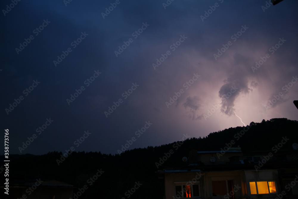 Thunderstorm in the town of Berkovitsa