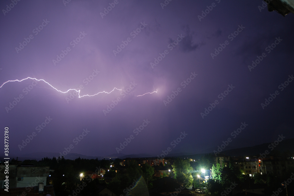 Thunderstorm in the town of Berkovitsa