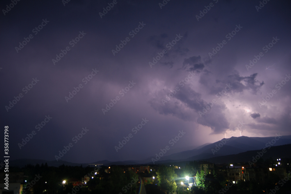 Thunderstorm in the town of Berkovitsa