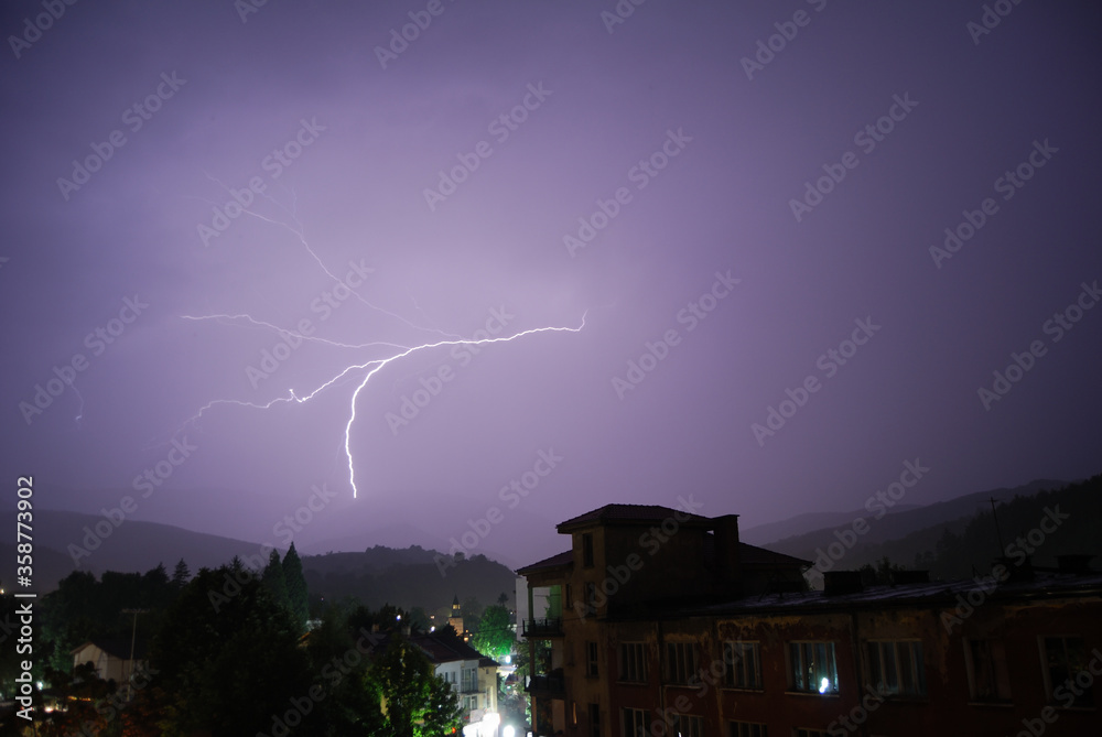 Thunderstorm in the town of Berkovitsa