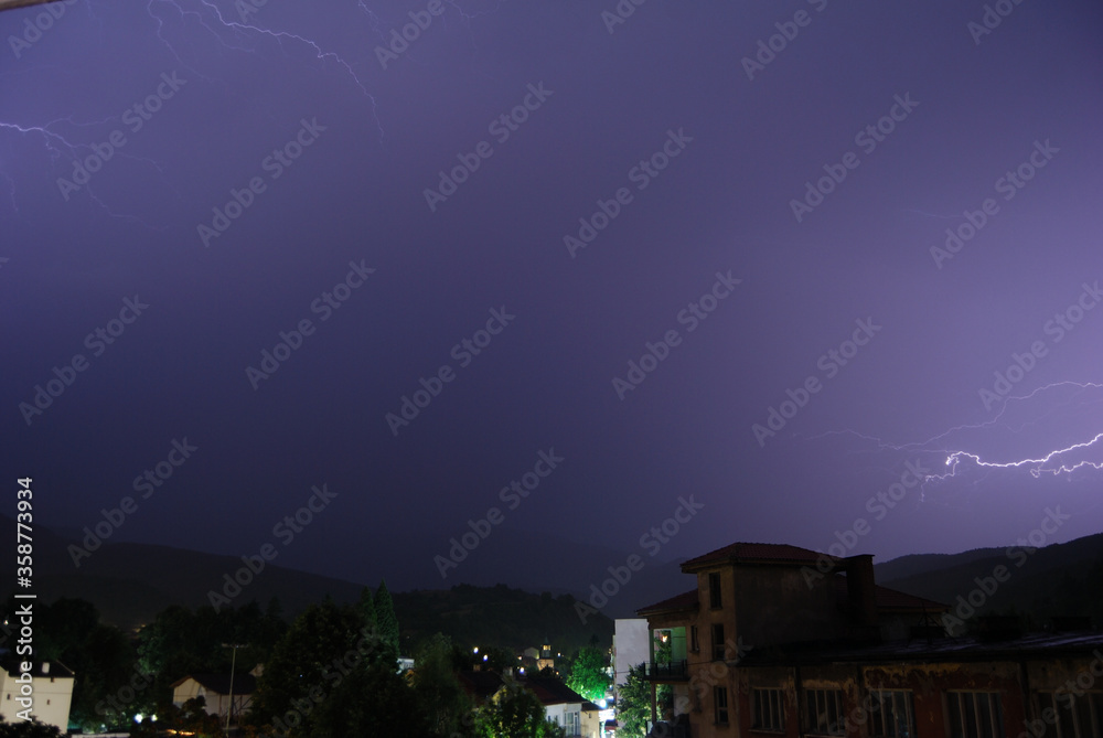Thunderstorm in the town of Berkovitsa