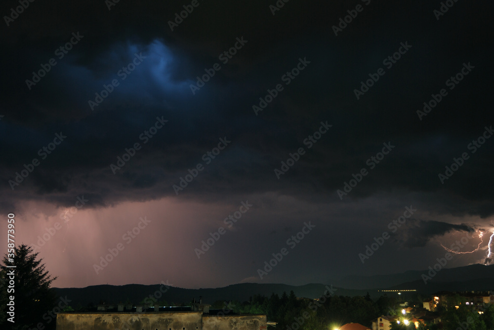 Thunderstorm in the town of Berkovitsa