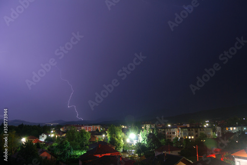 Obraz na płótnie Thunderstorm in the town of Berkovitsa w salonie