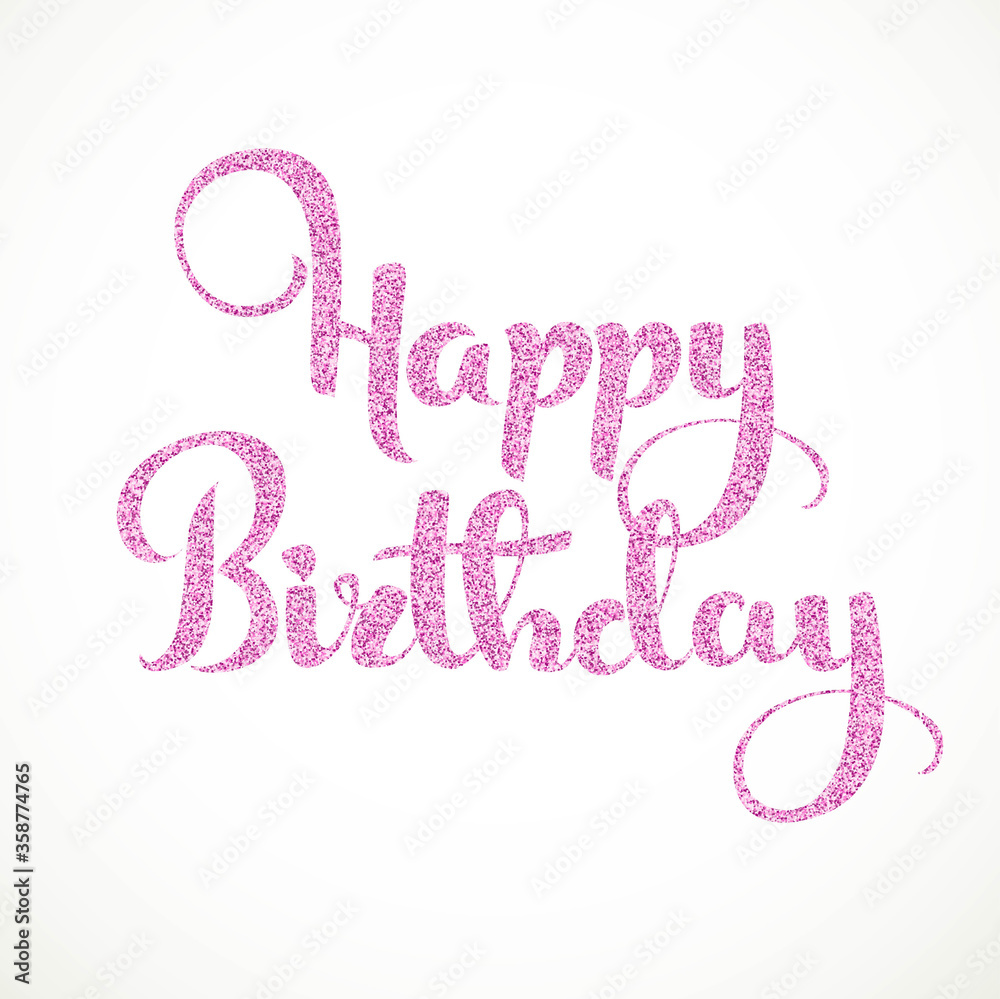 Happy birthday calligraphic inscription isolated on a white background Happy birthday calligraphic inscription isolated on a white background