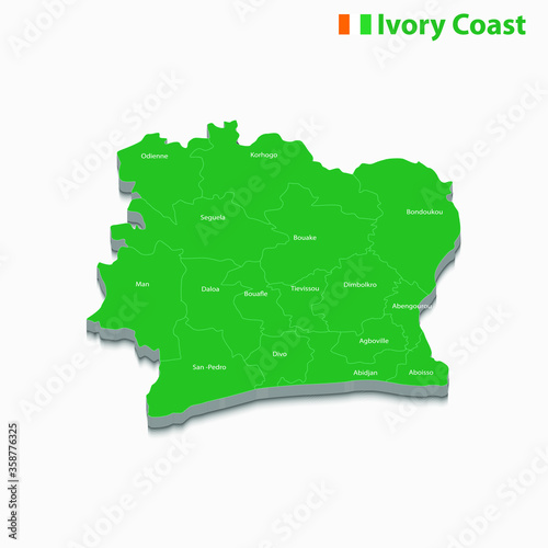 Map of Ivory Coast Vector Design