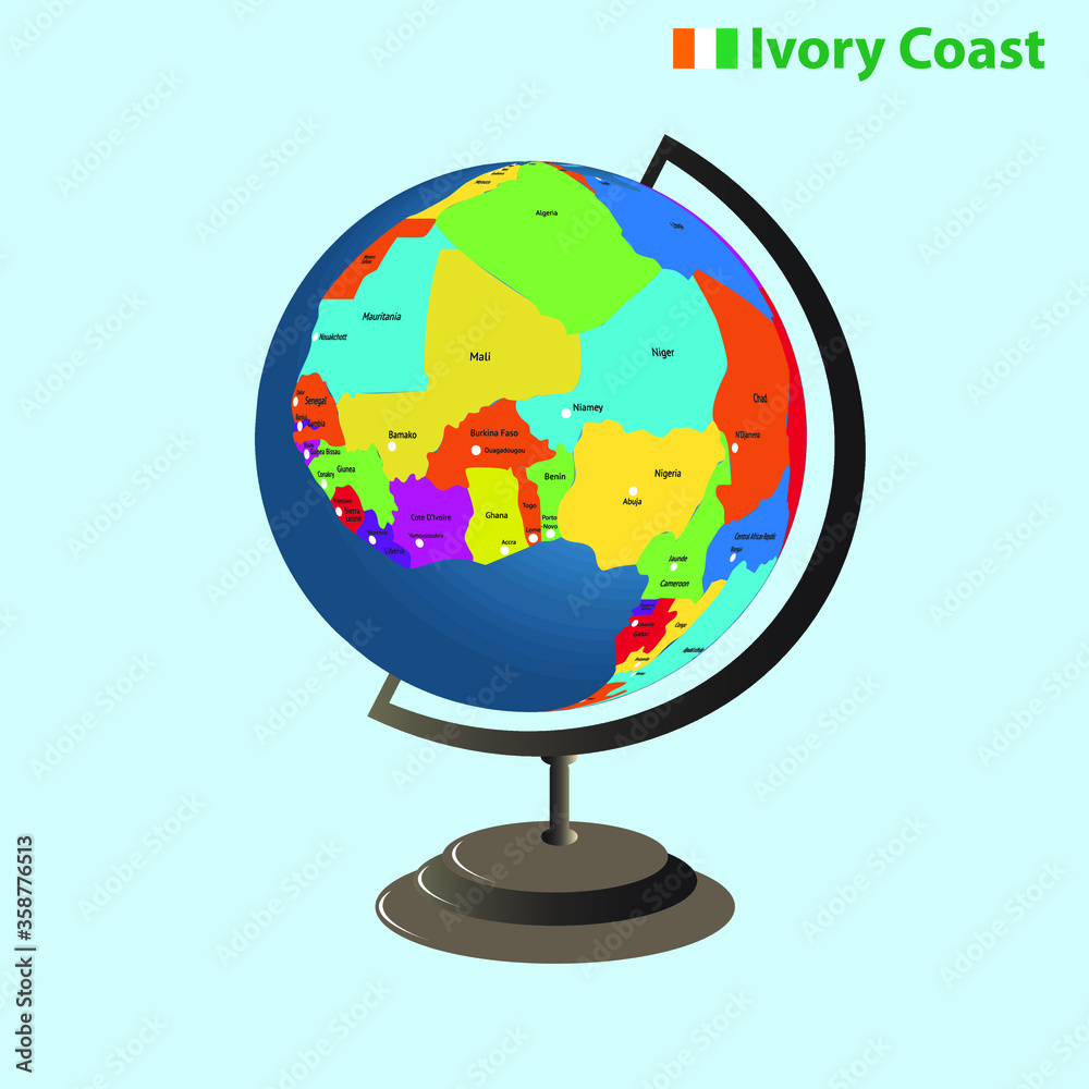 Map of Ivory Coast Vector Design Map of Ivory Coast Vector Design