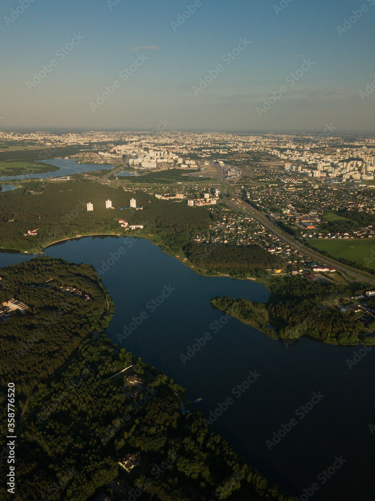 minsk Sea from above aerial shot of minsk water system