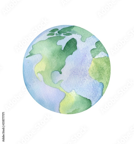 Watercolor drawing of the globe © filipok1988