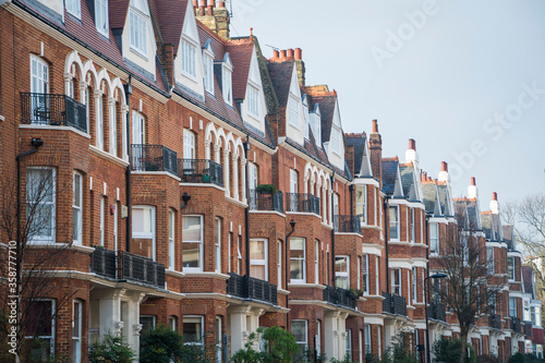 Photography Typical street of terraced houses in suburban London