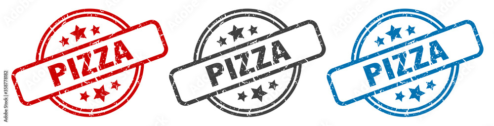 pizza stamp. pizza round isolated sign. pizza label set pizza stamp. pizza round isolated sign. pizza label set