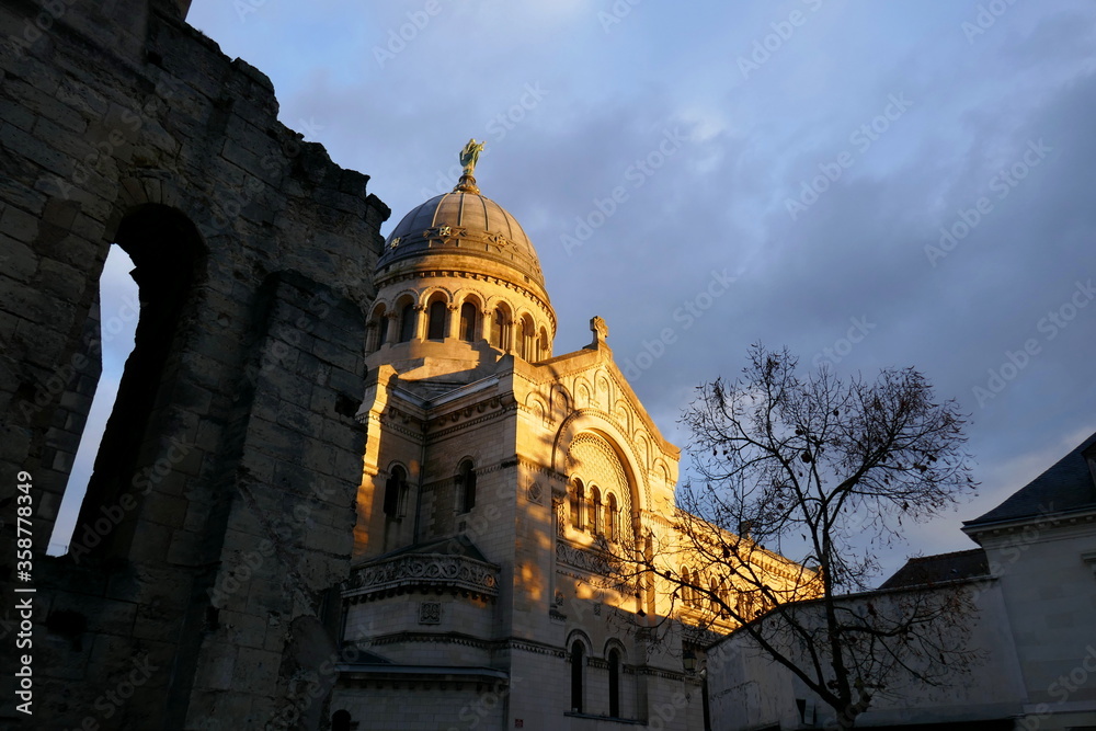 Fototapeta premium the Basilica Saint-Martin in Tours, Val de Loire, France, December