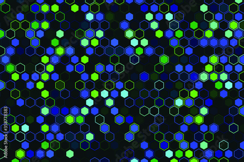 Abstract hexagon background. Futuristic tech illustration. © flexelf