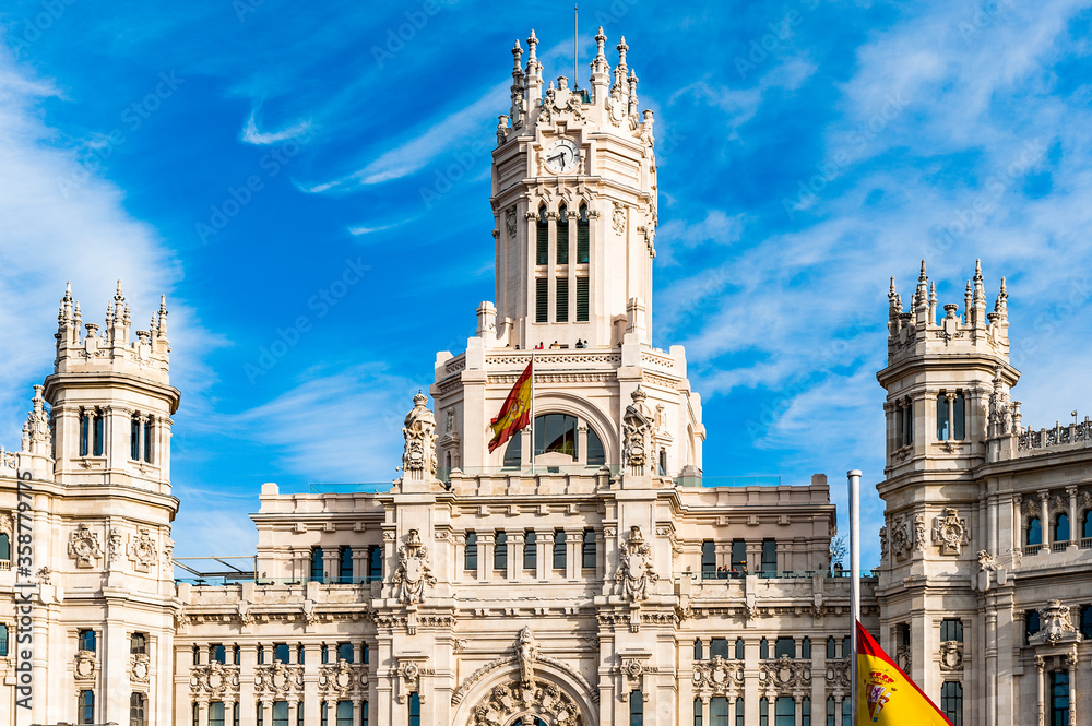 It's Cibeles Palace (Palacio de Cibeles), Madrid, Spain. It was home to the Postal and Telegraphic Museum until 2007. Spanish Property of Cultural Interest It's Cibeles Palace (Palacio de Cibeles), Madrid, Spain. It was home to the Postal and Telegraphic Museum until 2007. Spanish Property of Cultural Interest