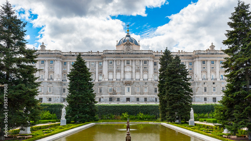 It's Royal Palace (Palacio Real), Madrid, Spain. View from the Sabatini Gardens