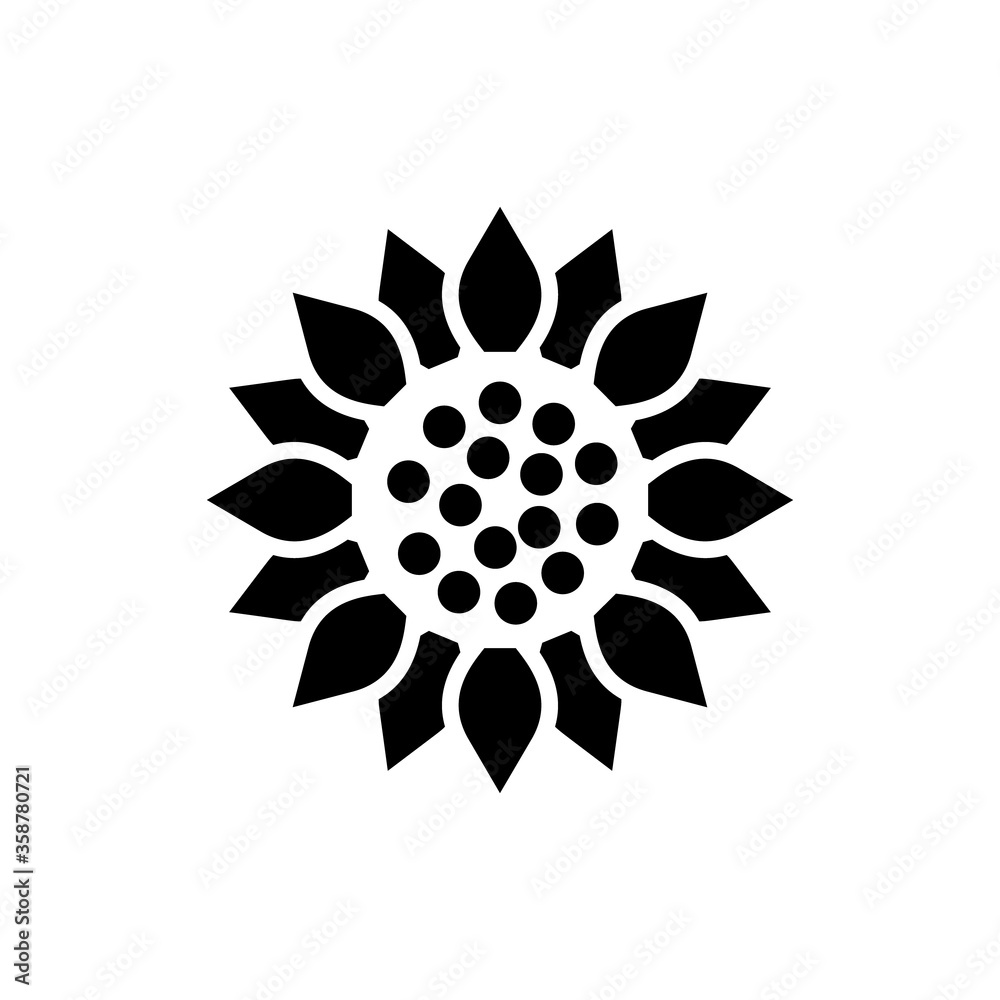 Sunflower icon isolated on white background. Vector floral illustration. Botanical summer concept. For cutting, clipart, printing, monogram, shirt design. Sunflower icon isolated on white background. Vector floral illustration. Botanical summer concept. For cutting, clipart, printing, monogram, shirt design.