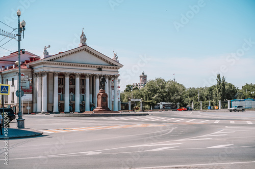 Streets of Volgograd, a hero city in the Patriotic war, restored after the war