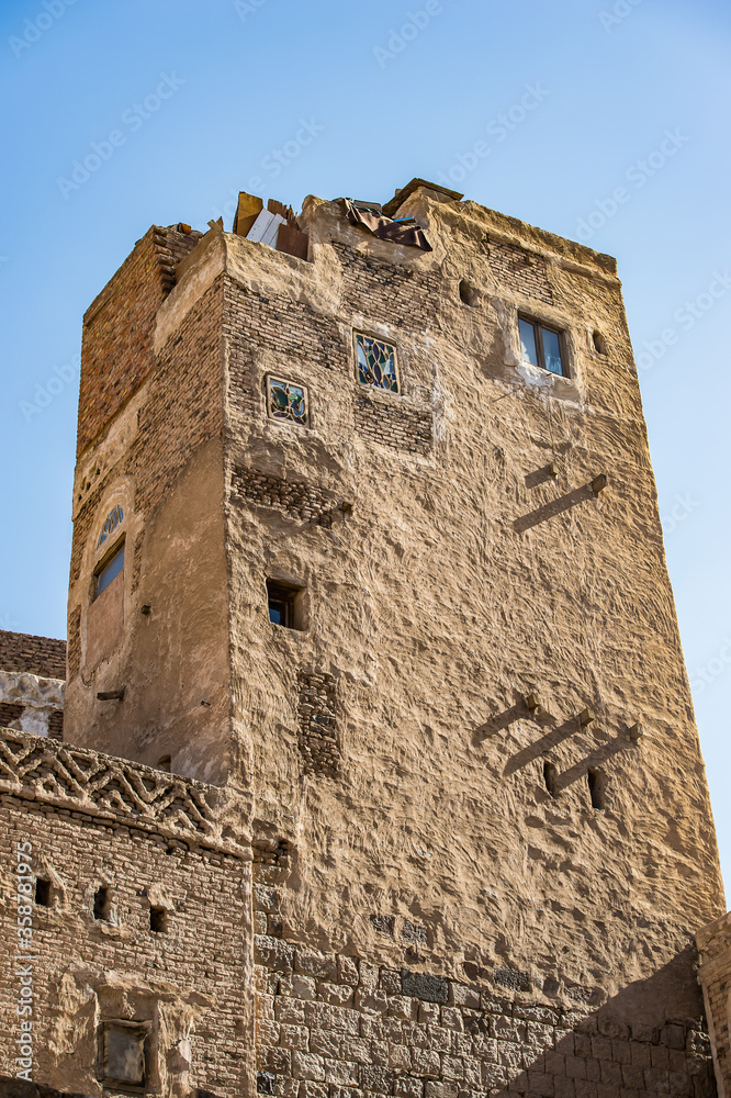 It's Architecture of the capital of Yemen, Sana'a