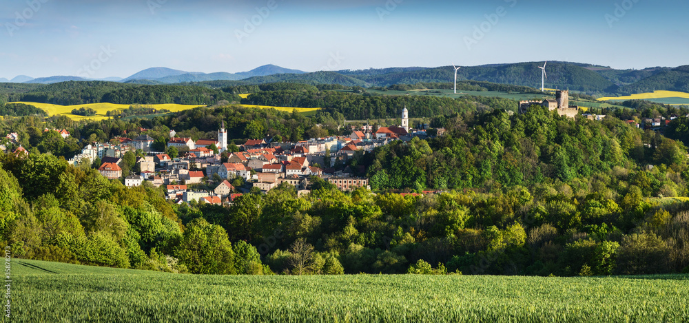 Bolkow Town Panorama, Lower Silesia, Poland
