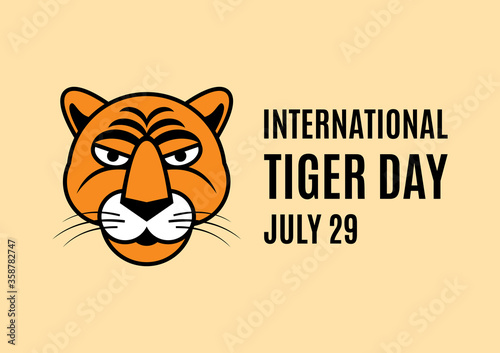 International Tiger Day vector. Tiger head icon vector. Feline beast simple graphic icon. Tiger Day Poster, July 29. Important day