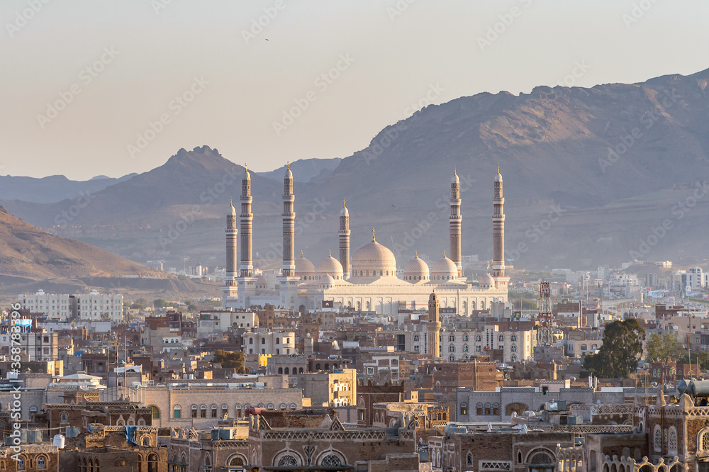 It's Architecture of the Old Town of Sana'a, Yemen. UNESCO World heritage