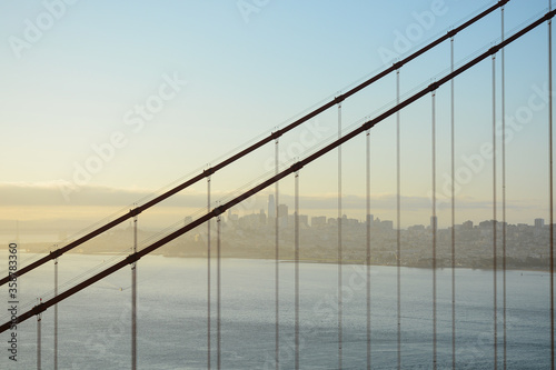 Canvastavla San Francisco California USA - August 17, 2019: Golden Bridge viewed from Batter
