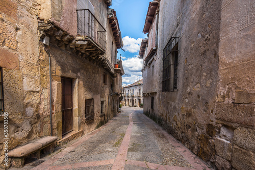 Streets of the medieval town of Pedraza in the province of Segovia  Spain 