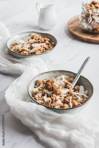 Homemade granola in a bowl