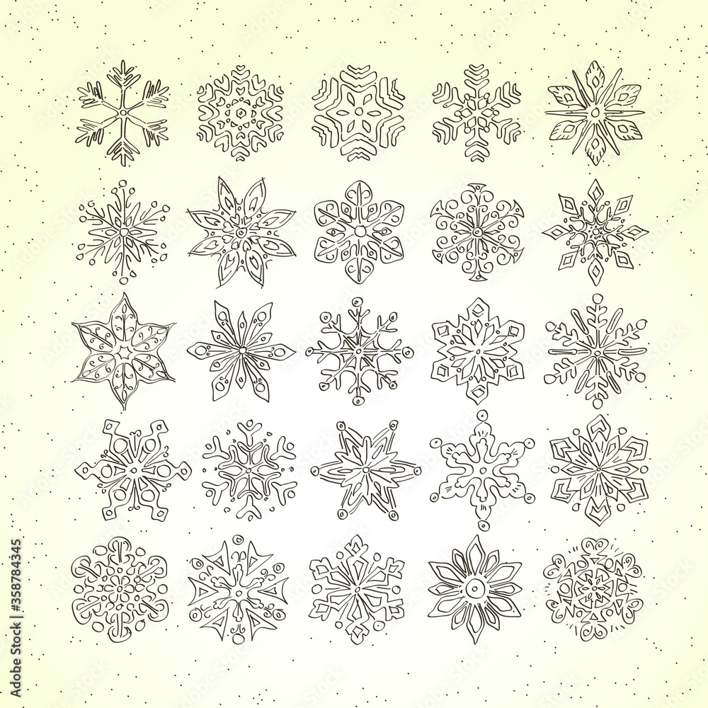 snowflakes vector icons set snowflakes vector icons set