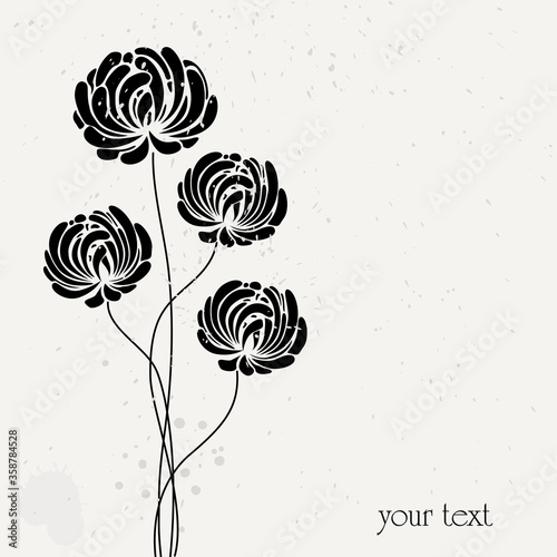 abstract flower design, vintage style, free copy space