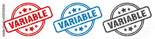 variable stamp. variable round isolated sign. variable label set