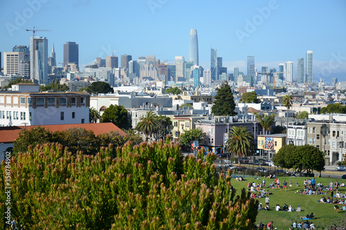 Photography San Francisco California USA - August 17, 2019: Mission Dolores Park