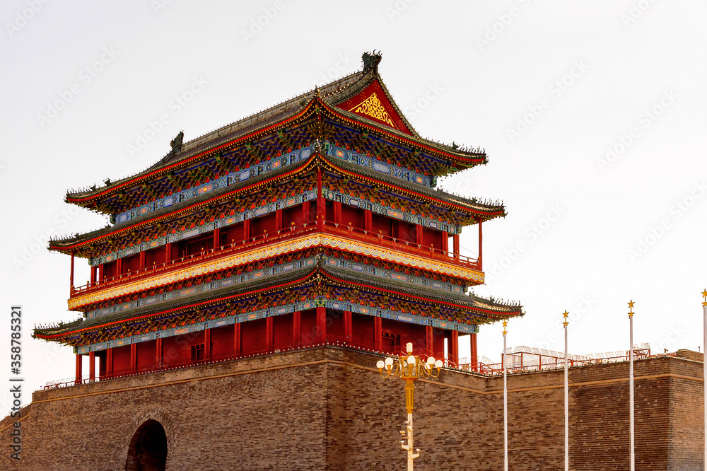 It's Zhengyangmen Gatehouse at the Tiananmen Square (Gate of Hea It's Zhengyangmen Gatehouse at the Tiananmen Square (Gate of Hea