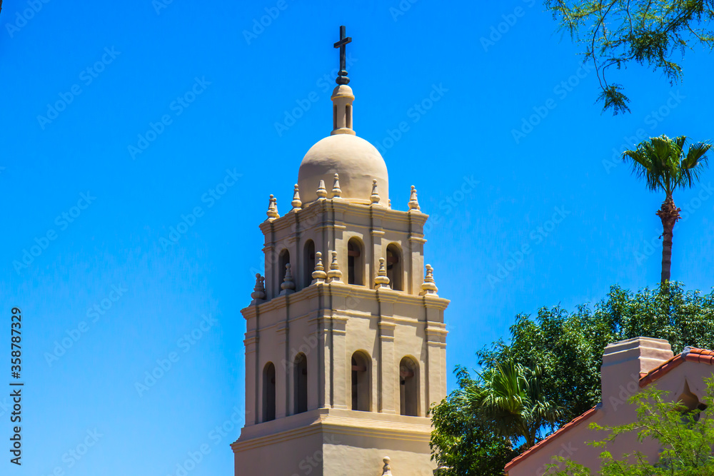 Old Spanish Belfry With Religious Cross