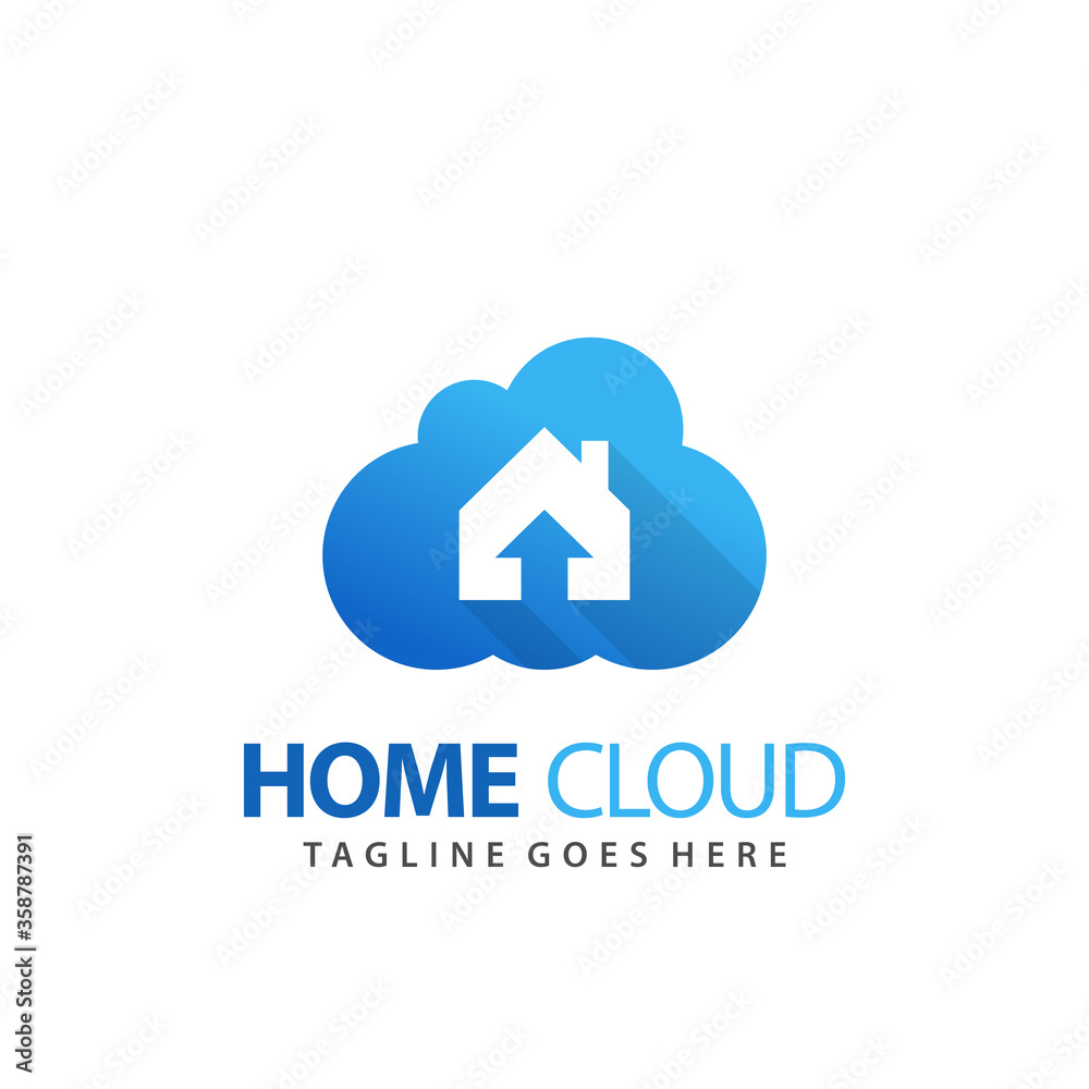Home Up Cloud Creative Modern Logo Design Vector Illustration Home Up Cloud Creative Modern Logo Design Vector Illustration