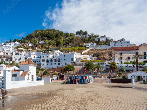 Frigliana costa Del Sol  Spain  Main square in Frigliana where the local market is held photo