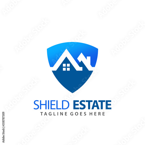 Shield Real Estate Security Logo Icon Design Vector Illustration