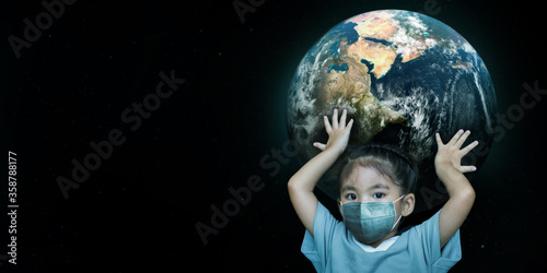 safe world for next generation concept with asian girl