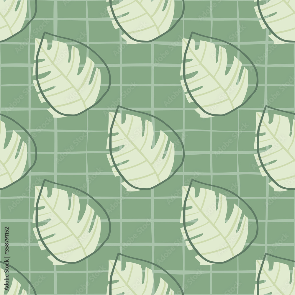Exotic monstera leaves seamless pattern on green background. Tropical leaf wallpaper. Exotic monstera leaves seamless pattern on green background. Tropical leaf wallpaper.