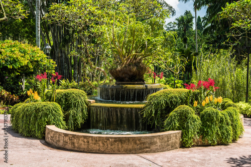 Fountain in the National Orchid Garden, Singapore Botanic Gardens