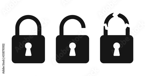 Lock icon set vector illustration
