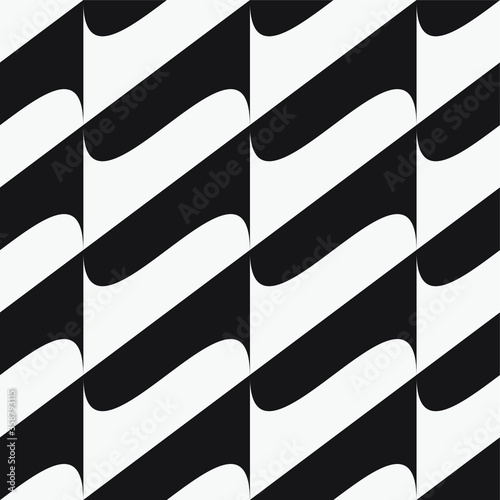  Vector seamless pattern. Modern stylish texture with wavy stripes. Geometric abstract background.