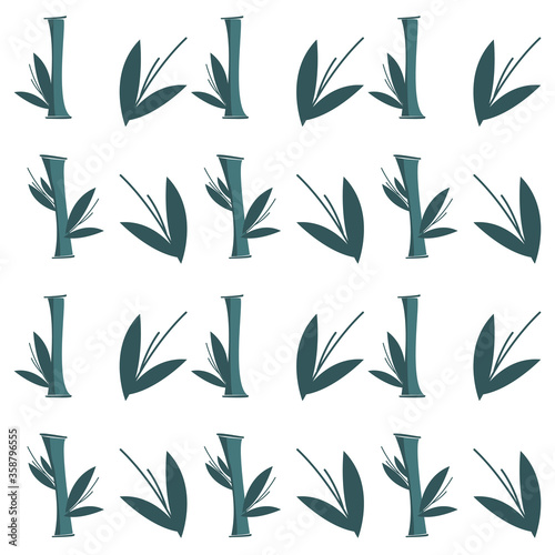 Fototapeta Naklejka Na Ścianę i Meble -  Seamless pattern.Beautifully shaped leaf graphic patterns on a white background.Vector unique bamboo texture.For printing on packaging, textiles, paper, manufacturing, wallpapers, scrapbooking