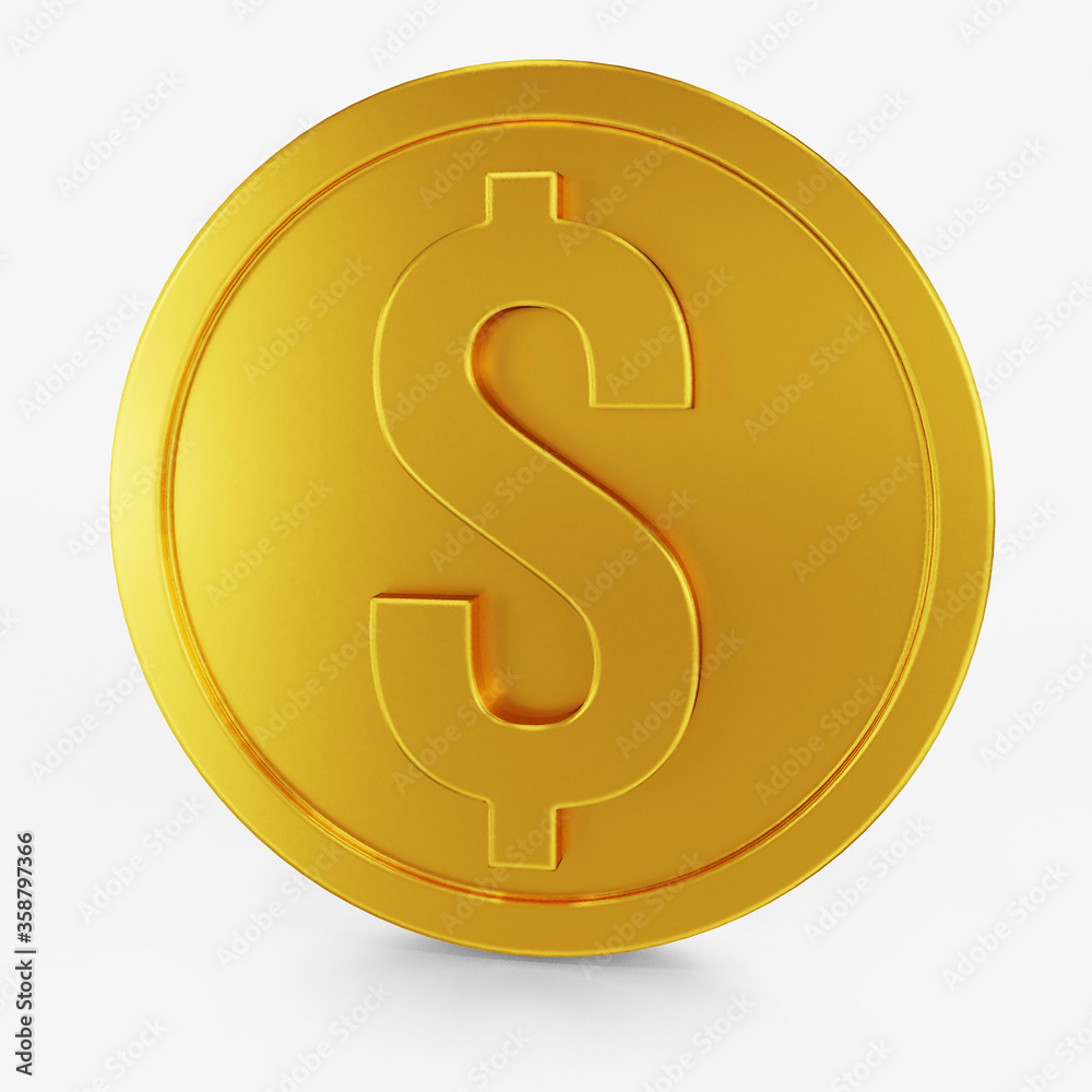 dollar icon gold color 3D currency symbols, currency icon front view dollar icon gold color 3D currency symbols, currency icon front view