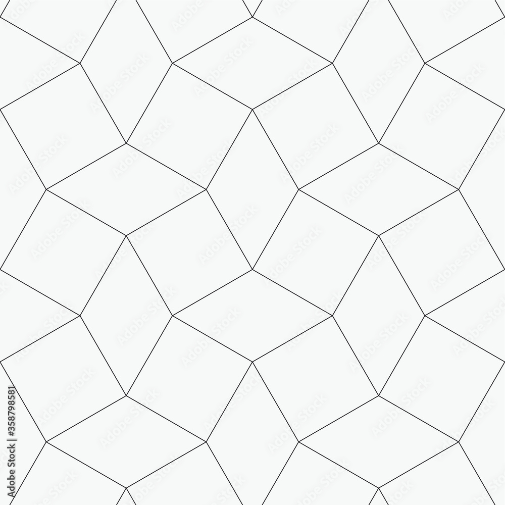 Vector seamless pattern. Repeating geometric tiles with a grid of rhombuses. Vector seamless pattern. Repeating geometric tiles with a grid of rhombuses.