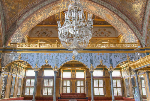 Istanbul, Turkey - main residence and administrative headquarters of the Ottoman sultans, the Topkapi Palace is one of the main landmarks in Istanbul. Here in particular its interiors