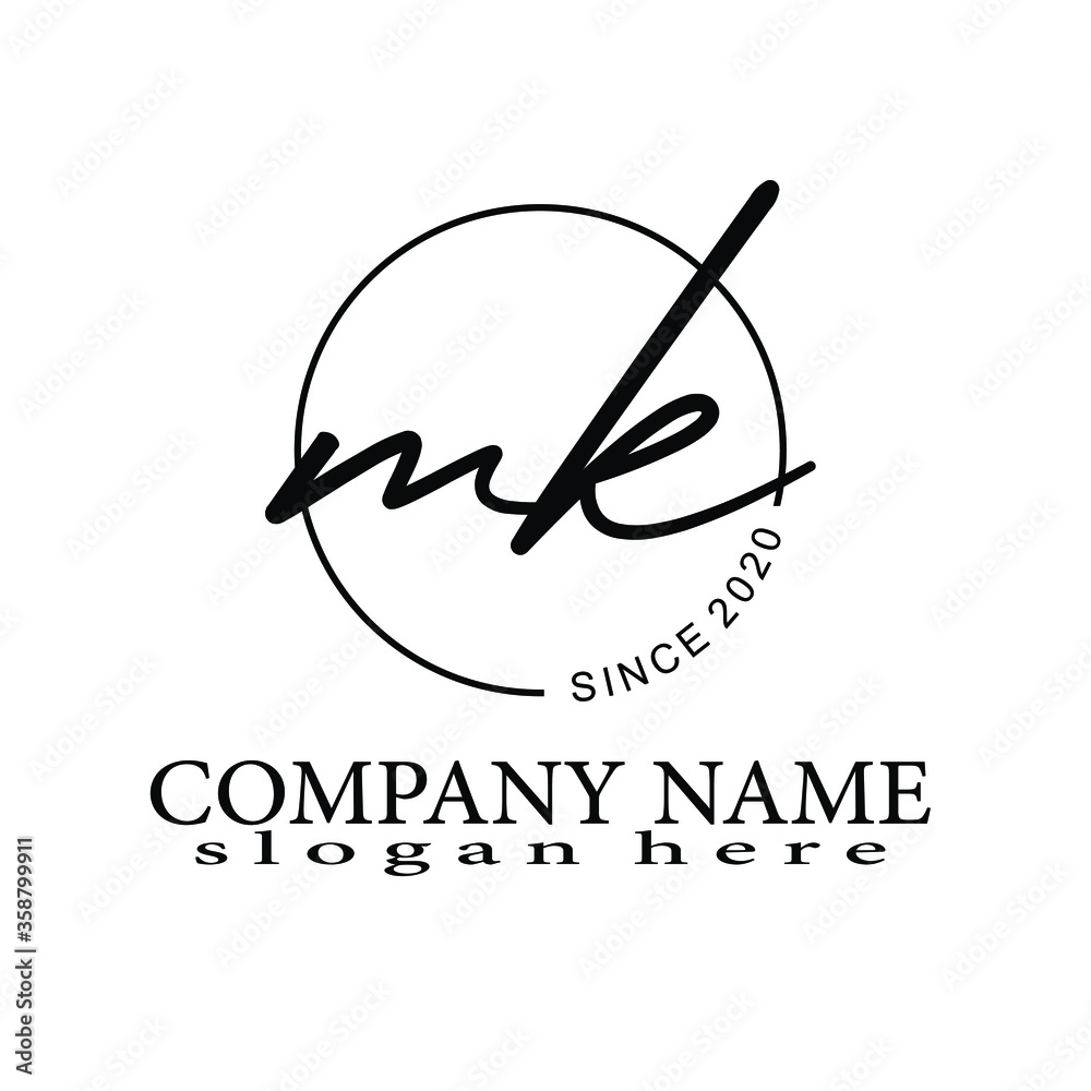 Initial Letter MK Logo Template Design minimalist your business Stock ...